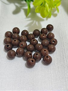 Bola Resina 8mm Marrom Craquelada (20gr - Aproximadamente 70un)