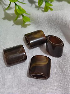 Resina Marrom Mesclado 24mm Furo grande (4un)