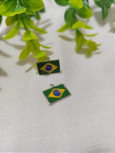 Pingente Bandeira do Brasil 17mm x 10mm Níquel (un)