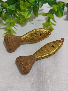 Pingente Peixe Artesanal Dourado 8,5cm (un)