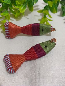 Pingente Peixe Artesanal Verde com Terra Cota 8,5cm (un)