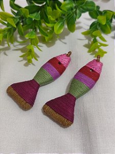 Pingente Peixe Artesanal Rosa com Vinho 8,5cm (un)