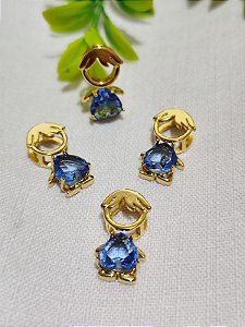 Pingente Passante Menino Zircônia Azul 18mm (un)