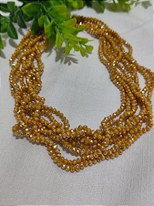 Cristal Mostarda Metalizado 4mm (1 Fio - Aprox. 120un)