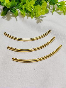 Tubo Metal Curvado 100mm x 5mm abertura Ouro (un)