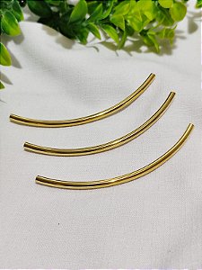 Tubo Metal Curvado 100mm x 4mm abertura Ouro (un)