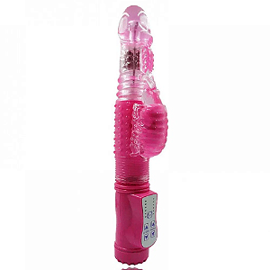 Vibrador Rotativo Vai e Vem com Estimulador Clitoriano Borboleta e 36 Modos