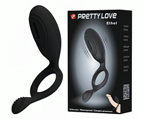 Anel Peniano Pretty Love Ethel em Silicone com Estimulador Vibratório