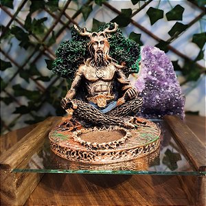 Incensário Deus Cernunnos em Resina 14cm