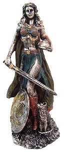 Estátua Deusa Freya em Resina 25,5cm – Amor, Magia e Força Nórdica