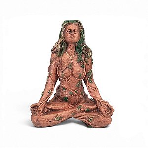 Estátua Deusa Gaia Miniatura Meditando 7cm – Amuleto de Altar