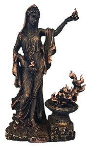 Estátua Deusa Héstia em Resina 27cm – Símbolo do Fogo Sagrado e do Lar