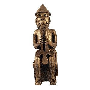Estátua Deus Thor em Resina 18cm – Minimalista Dourada Liso de Luxo