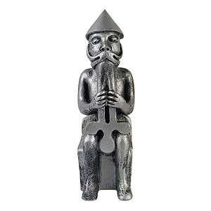 Estátua Deus Thor em Resina 18cm – Minimalista Prata Liso