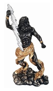 Estátua Deus Zeus em Resina 23,5cm – Senhor do Olimpo