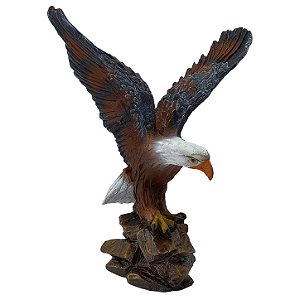 Estátua Águia Asa Aberta em Resina 34,5cm – Animal de Poder (Elemento Ar)