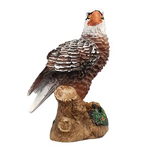 Estátua Águia no Tronco em Resina 14cm – Animal de Poder (Pequena)
