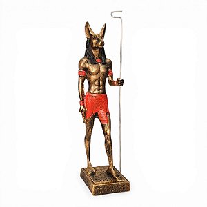 Estátua Deus Anúbis Dourado em Resina – Protetor dos Portais, Guardião Astral e Alta Magia Egípcia (29,5 cm)