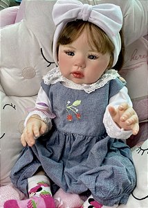 BEBÊ REBORN JANAÍNA REALISTA TODA EM SILICONE BEM EXPRESSIVA