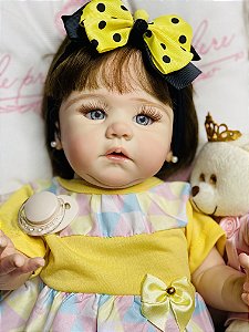 BEBÊ REBORN MENINA LETÍCIA MEIGUINHA SUPER MOLINHA TODA EM SILICONE -  Maternidade Mundo Baby Reborn