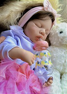 BEBÊ REBORN MENINA SILICONE SOLIDO ANTONELLA MEGA REALISTA