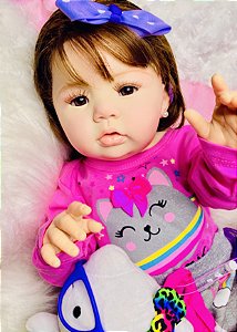 BEBÊ REBORN REALISTA TODA EM SILICONE AMANDINHA FEITA ARTESANALMENTE A MÃO