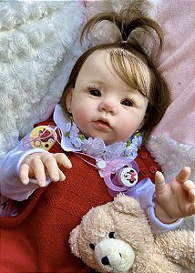 BEBÊ REBORN MENINA ANINHA MEGA REALISTA CABELO DE BEBEZINHO LINHA PRIME
