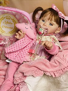 Boneca Bebê Reborn Real Princesa Newborn c Bolsa Maternidade