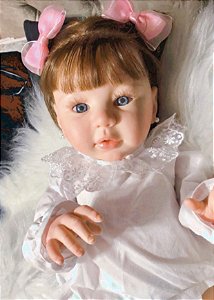 BEBÊ REBORN MENINA TODA EM SILICONE PITTY SUPER REALISTA COLEÇÃO NOVA