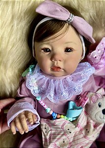 BEBÊ REBORN MENINA HIPER REALISTA PANDORINHA TODA EM SILICONE