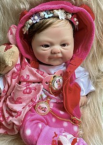 BEBÊ REBORN MENINA SILICONE SÓLIDO BEM MOLINHO JOLY