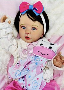 BEBÊ REBORN MENINA SILICONE MARIA FLOR EXCLUSIVIDADE PRIME