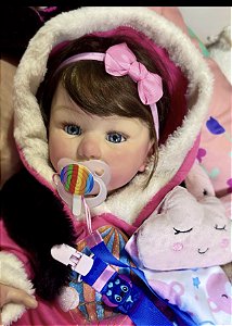 BEBÊ REBORN MENINA SILICONE DUDA  MAMA E FAZ XIXI  EXCLUSIVIDADE