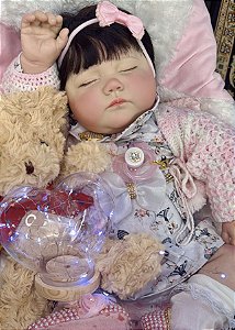 BEBÊ REBORN MENINA SILICONE NICOLLE GORDINHA COLEÇÃO PRIME