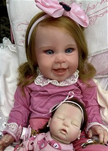 BEBÊ REBORN LUA MEGA REALISTA COM MINI REBORN DE BRINDE