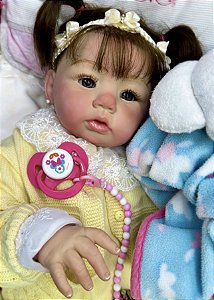 BEBÊ REBORN MENINA SILICONE MANU EXCLUSIVIDADE