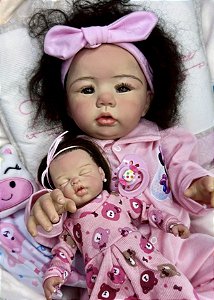 BEBÊ REBORN MENINA SILICONE ANASTÁCIA  EXCLUSIVIDADE COM MINI REBORN BRINDE