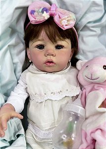BEBÊ REBORN MENINA ANTONIA  SILICONE MAMA E FAZ XIXI COM SAÍDA MATERNIDADE