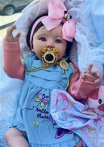 BEBÊ REBORN MENINA SILICONE EVANGELINE MEGA REALISTA