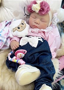 BEBÊ REBORN SILICONE SÓLIDO JADE REALISTA BEM MOLINHA