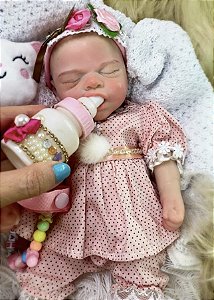BEBÊ REBORN MENINA SILICONE SÓLIDO BETINA MOLINHA