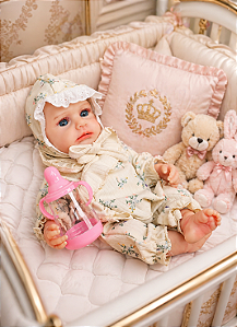 BEBÊ REBORN AISHA SILICONE SÓLIDO BEM MOLINHA MEGA REALISTA