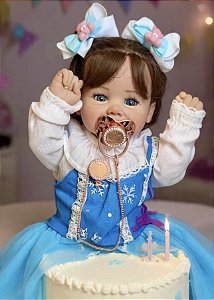 BEBÊ REBORN BONECA SILICONE FROZZEN COLEÇÃO PRINCESAS