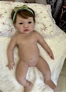 BEBÊ REBORN BONECA MENINA ADELLE SILICONE SÓLIDO MOLINHO MAMA E FAZ XIXI