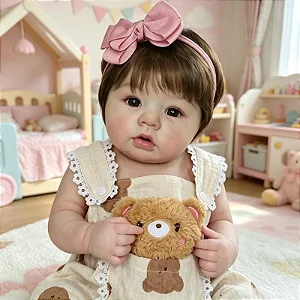 BEBÊ REBORN CORPO DE SILICONE REALISTA PAULINHA ESCULPIDA A MÃO PODE DAR BANHO