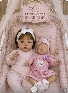 BEBÊ REBORN REALISTA SILICONE MAMA E FAZ XIXI HUXLEY MENINA - PROMOÇÃO PAGUE 1 LEVE 2
