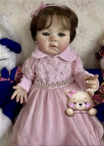 BEBÊ REBORN CORPO DE SILICONE REALISTA JOYCE ESCULPIDA A MÃO PODE DAR BANHO