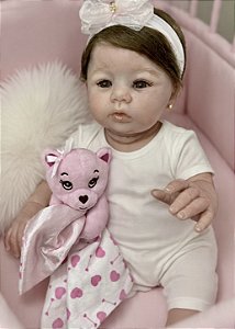 BEBÊ REBORN CORPO DE SILICONE REALISTA LAÍS ESCULPIDA A MÃO PODE DAR BANHO