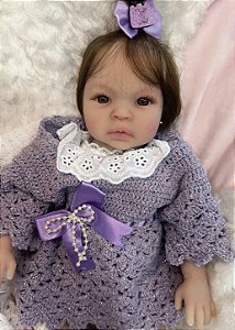 BEBÊ REBORN SILICONE SÓLIDO OLÍVIA REALISTA BEM MOLINHA MAMA E FAZ XIXI