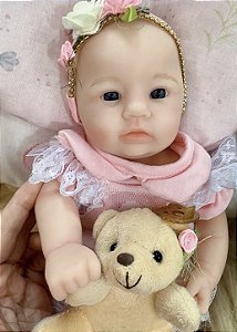 BEBÊ REBORN SILICONE SÓLIDO BELLA REALISTA BEM MOLINHA